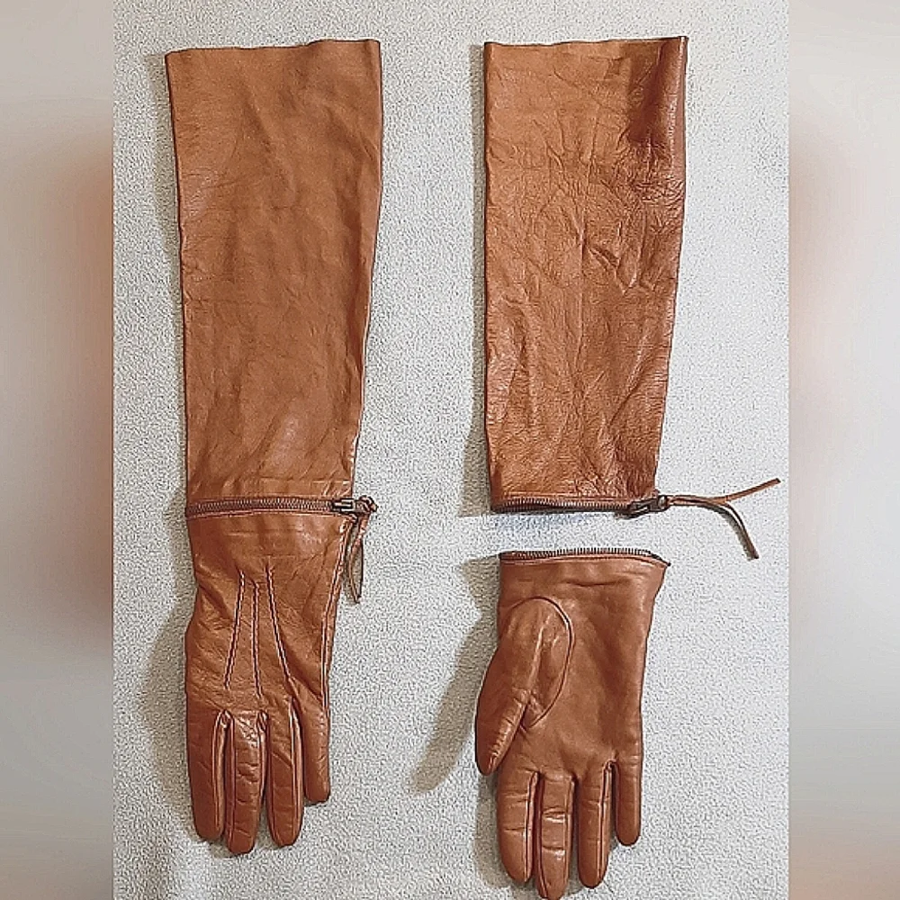 IMONI | Brown Leather, Adjustable Gloves